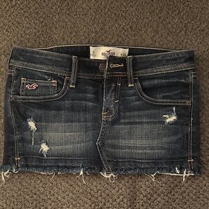 Hollister Denim Mini Skirt, Raw Hem